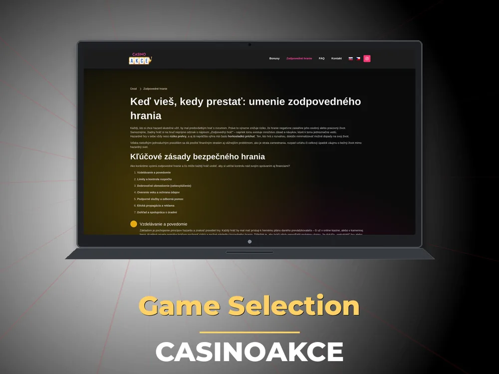 Casinoakce - Game Selection