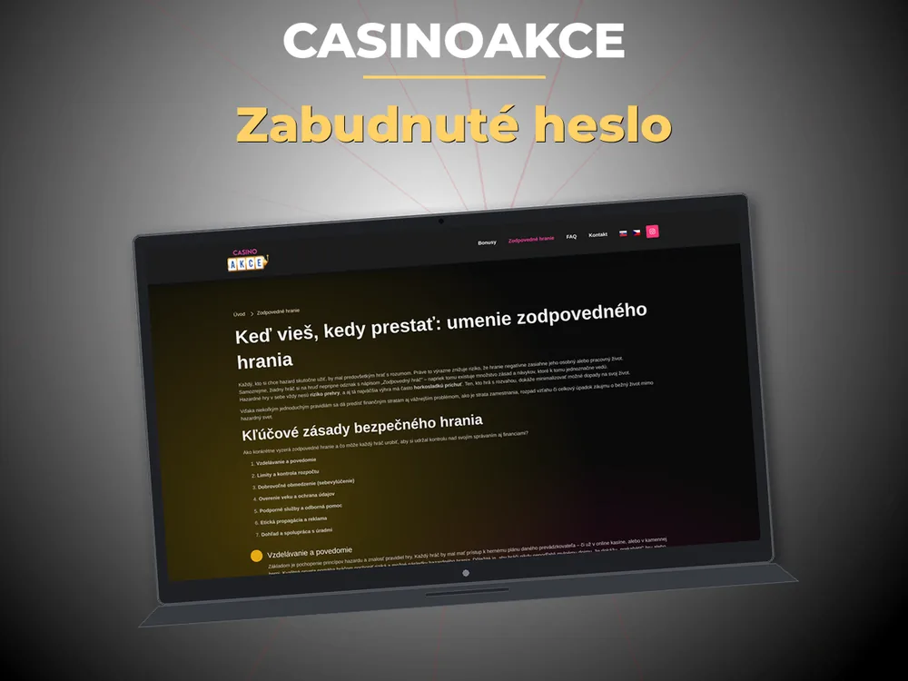Casinoakce - Zabudnuté heslo