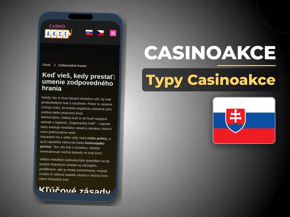 Casinoakce - Typy Casinoakce