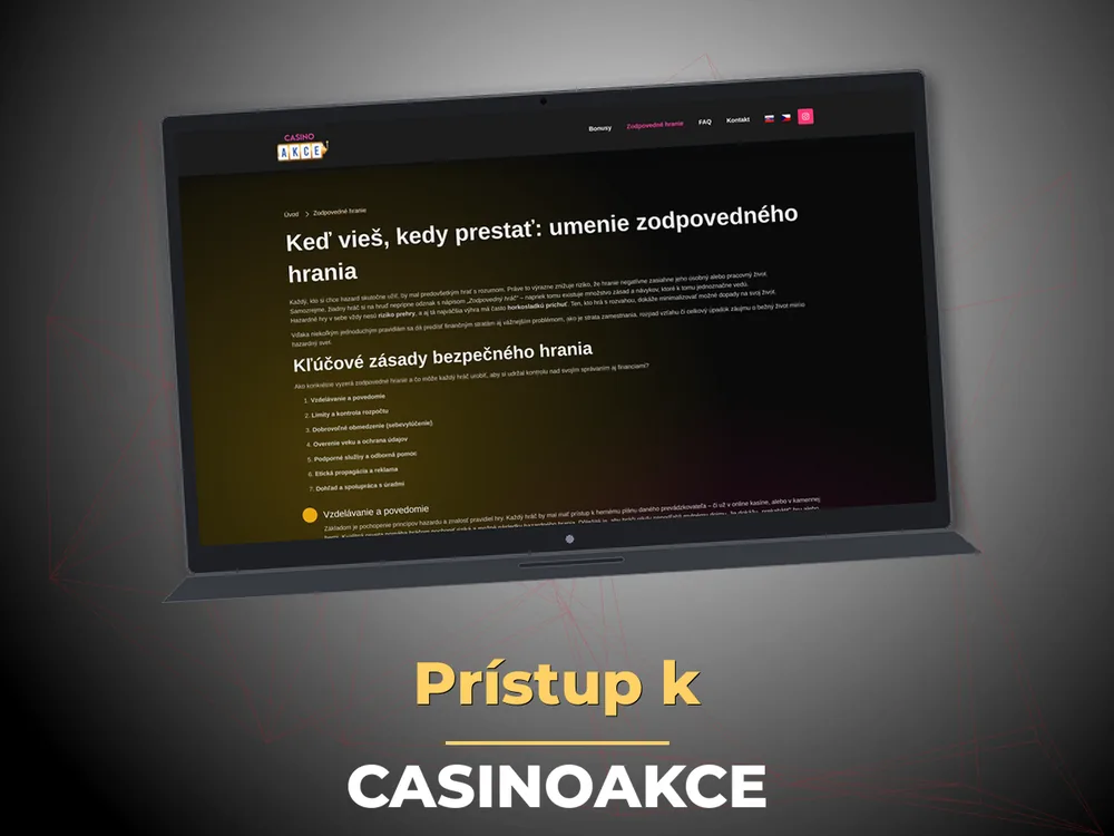 Casinoakce - Prístup k