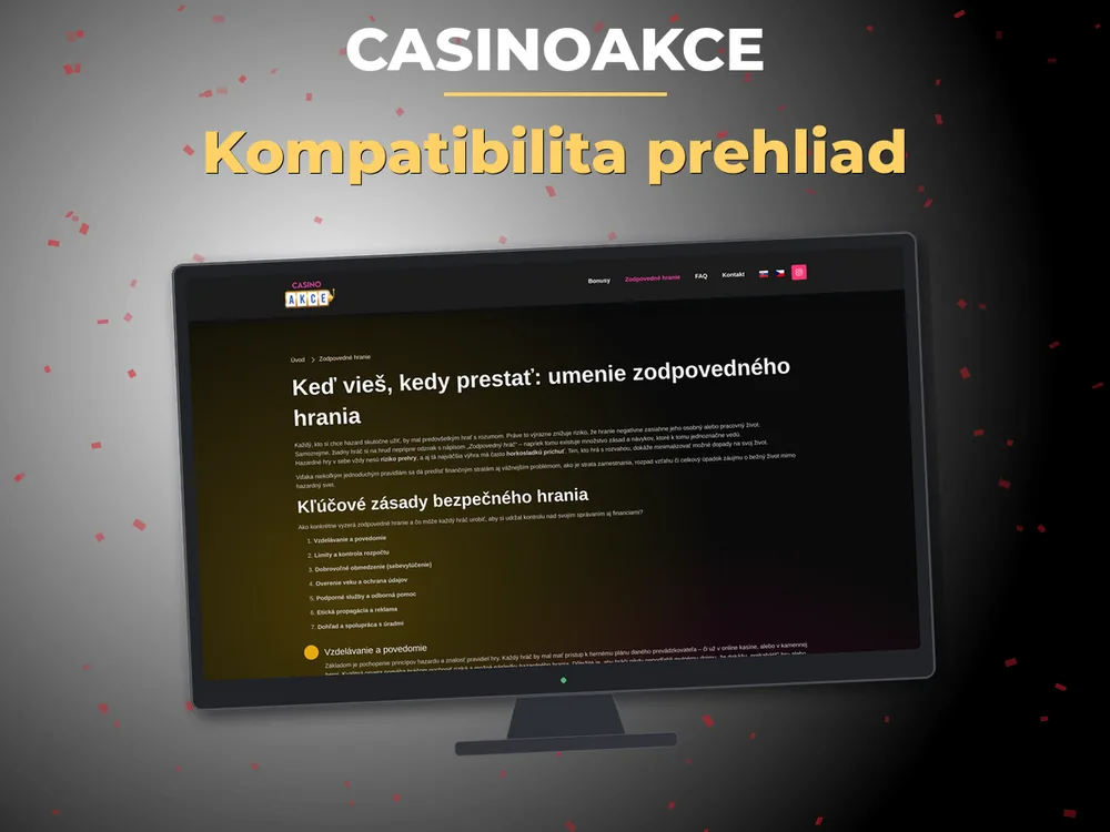 Casinoakce - Kompatibilita prehliad
