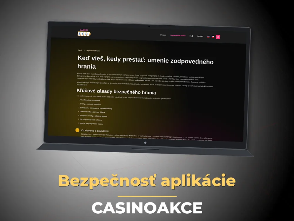 Casinoakce - Bezpečnosť aplikácie