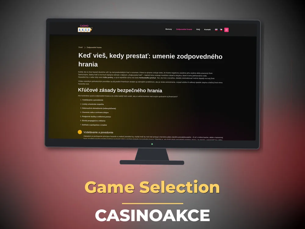 Casinoakce - Game Selection
