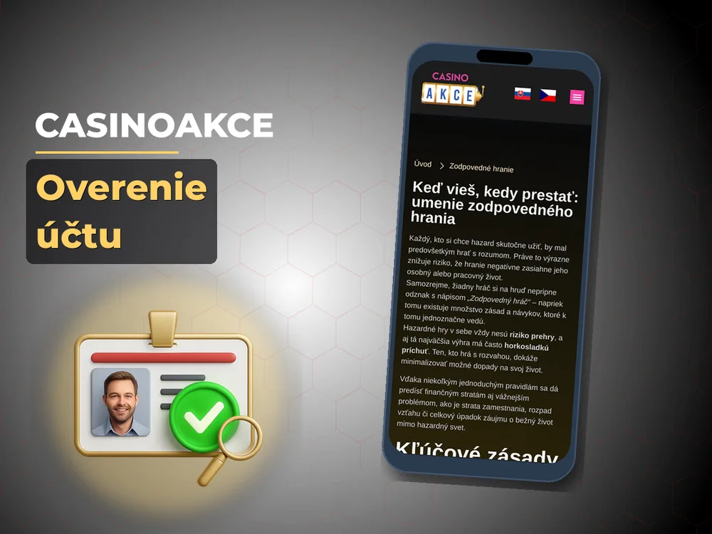Casinoakce - Overenie účtu