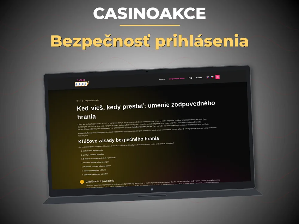 Casinoakce - Bezpečnosť prihlásenia