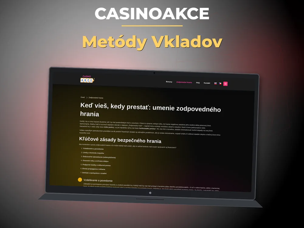 Casinoakce - Metódy Vkladov